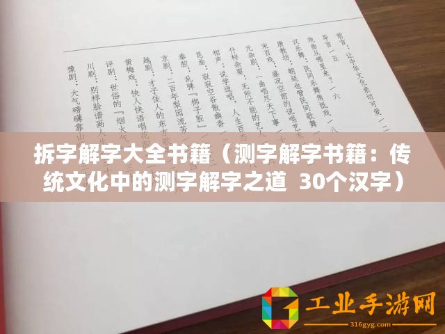 拆字解字大全書籍（測字解字書籍：傳統文化中的測字解字之道  30個漢字）