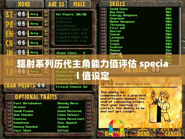 輻射系列歷代主角能力值評估 special 值設(shè)定