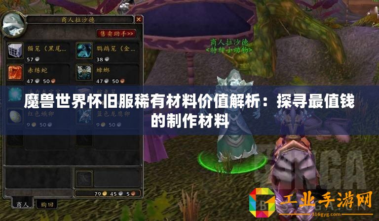 魔獸世界懷舊服稀有材料價值解析：探尋最值錢的制作材料