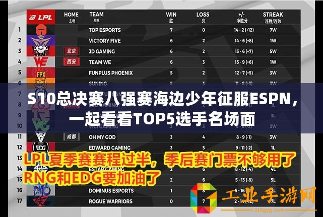 S10總決賽八強賽海邊少年征服ESPN，一起看看TOP5選手名場面