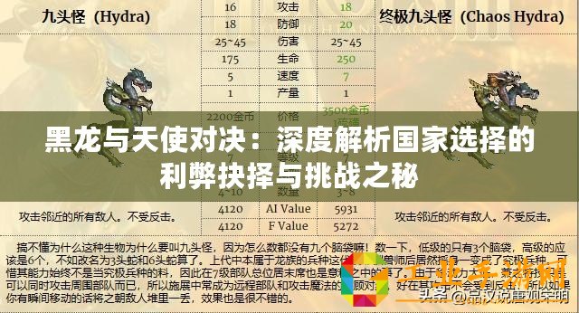 黑龍與天使對決：深度解析國家選擇的利弊抉擇與挑戰之秘