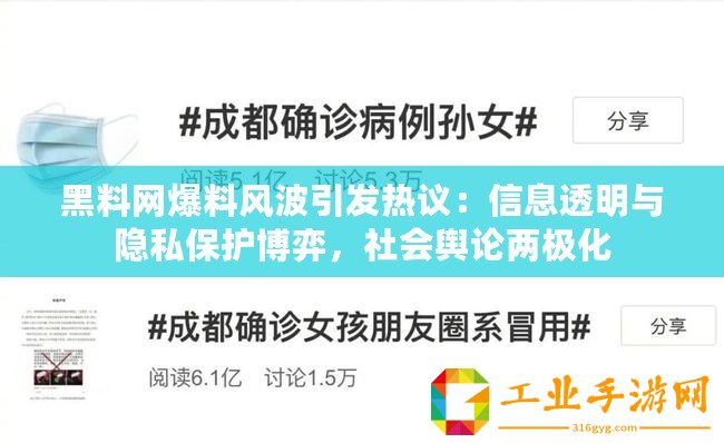 黑料網(wǎng)爆料風波引發(fā)熱議：信息透明與隱私保護博弈，社會輿論兩極化